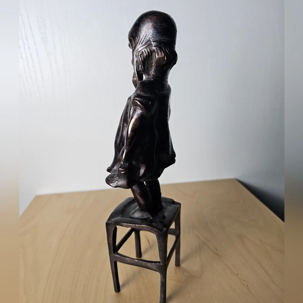 Bronze Reproduction of Juan Clara's Girl on a Stool
